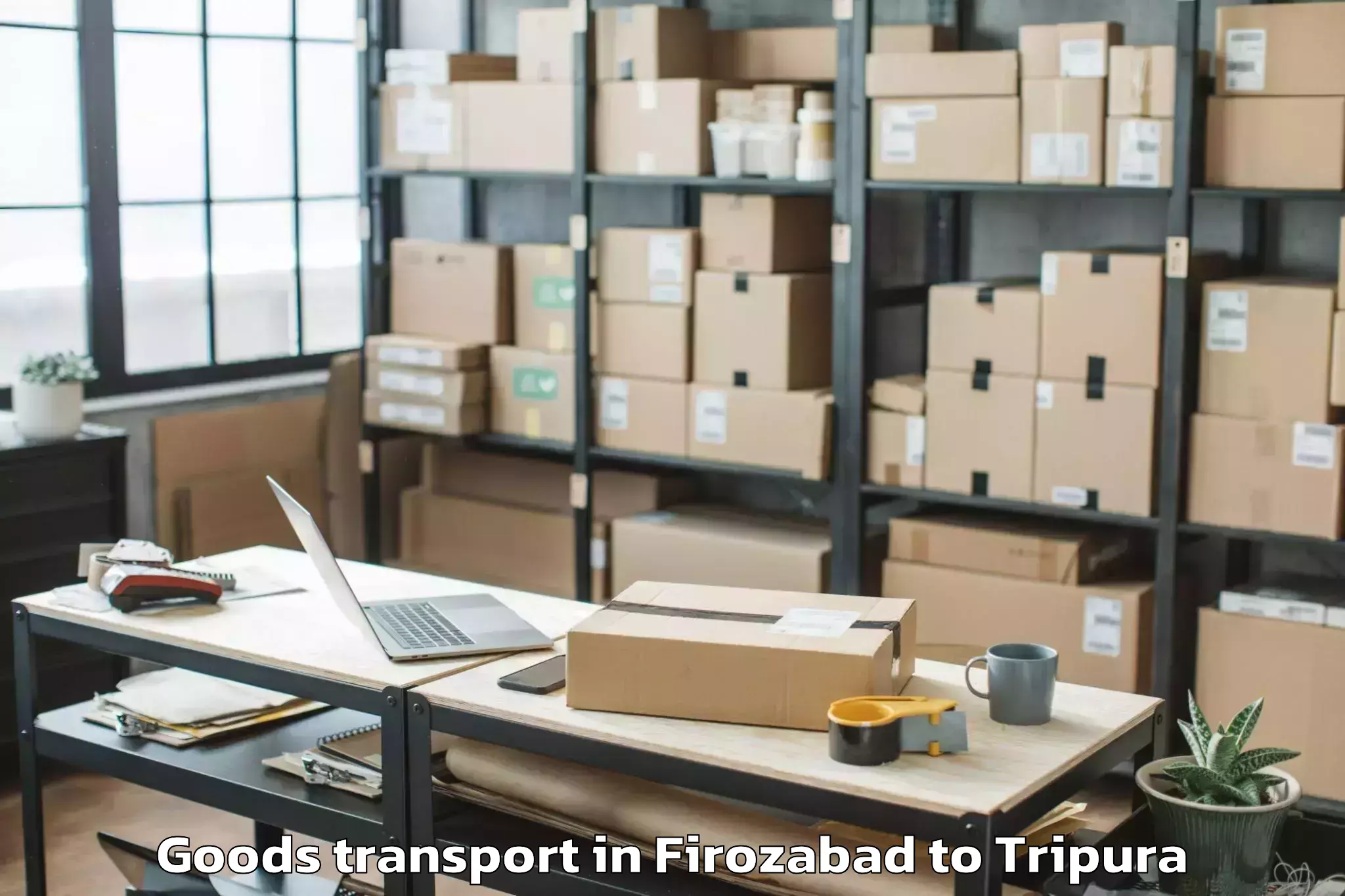 Book Your Firozabad to Kamalpur Airport Ixq Goods Transport Today